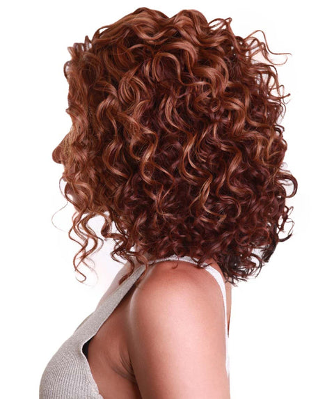 Oya Copper Aubum Blend Angled Bob Lace Front Wig