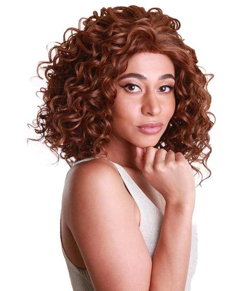 Oya Copper Aubum Blend Angled Bob Lace Front Wig