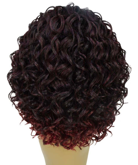 Oya Deep Red Over Medium Red Angled Bob Lace Front Wig