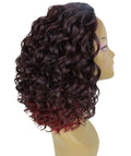 Oya Deep Red Over Medium Red Angled Bob Lace Front Wig