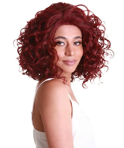 Oya Medium Red Angled Bob Lace Front Wig