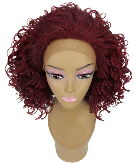 Oya Medium Red Angled Bob Lace Front Wig