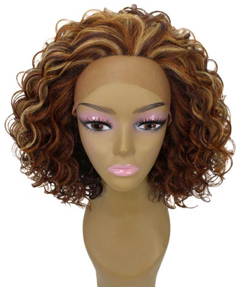 Oya Aubum Brown Blend Angled Bob Lace Front Wig