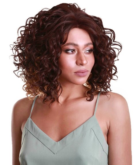 Oya Medium Brown over Blonde Angled Bob Lace Front Wig