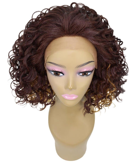 Oya Medium Brown over Blonde Angled Bob Lace Front Wig