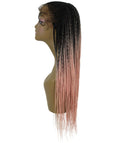 Kim Light Pink Ombre Cornrow Braided Wig