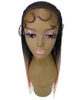Kim Light Pink Ombre Cornrow Braided Wig