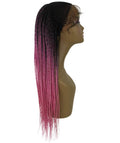 Kim Dark Pink Ombre Cornrow Braided Wig