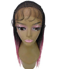 Kim Dark Pink Ombre Cornrow Braided Wig