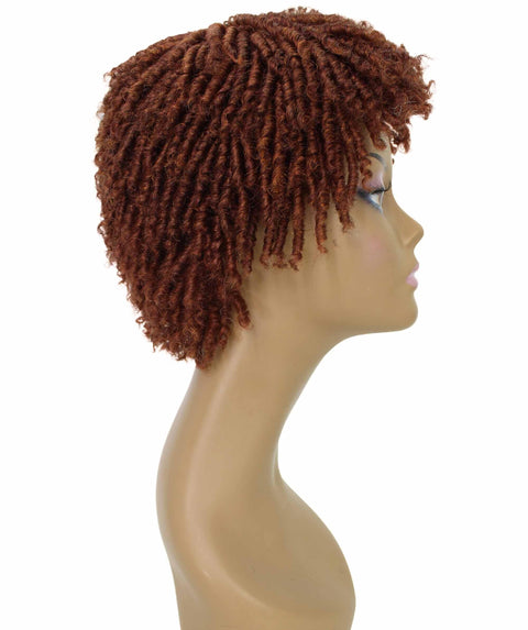 Kayla Brown with Copper Red Spiral Curl Hair Wig