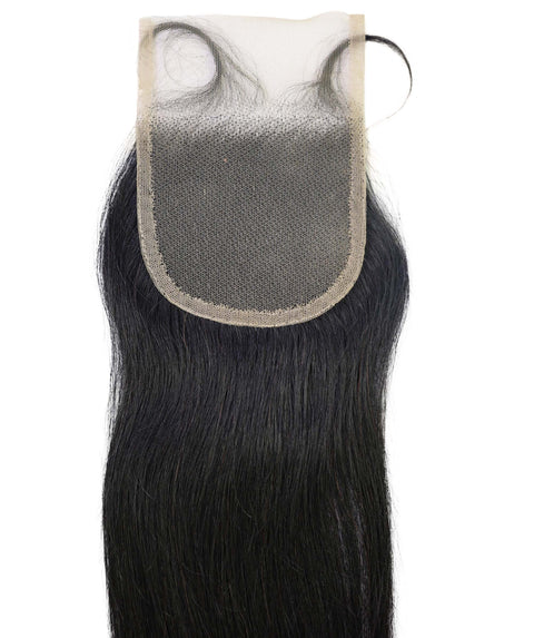 Amahle 4x4 Lace Closure Straight 12" Natural Color 100% Human Hair Extensions