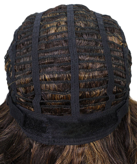 Esela Shoulder-Length Soft Flowing Waves with Natural Volume Human Hair Blend Wig