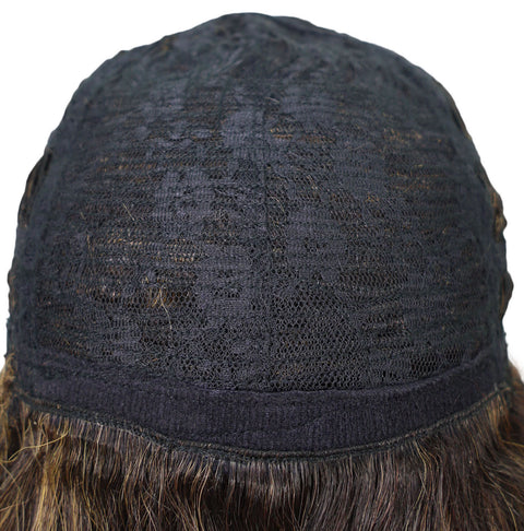 Esela Shoulder-Length Soft Flowing Waves with Natural Volume Human Hair Blend Wig