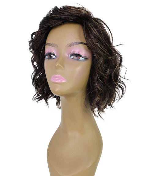 Esela Shoulder-Length Soft Flowing Waves with Natural Volume Human Hair Blend Wig