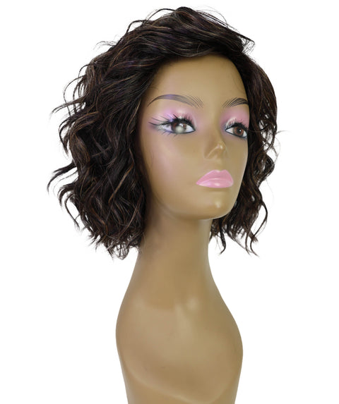 Esela Shoulder-Length Soft Flowing Waves with Natural Volume Human Hair Blend Wig