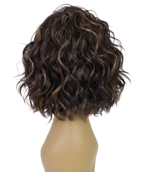 Esela Shoulder-Length Soft Flowing Waves with Natural Volume Human Hair Blend Wig