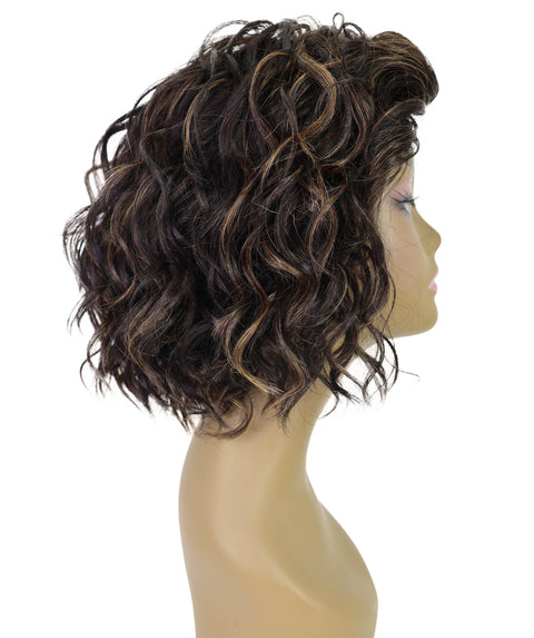 Esela Shoulder-Length Soft Flowing Waves with Natural Volume Human Hair Blend Wig