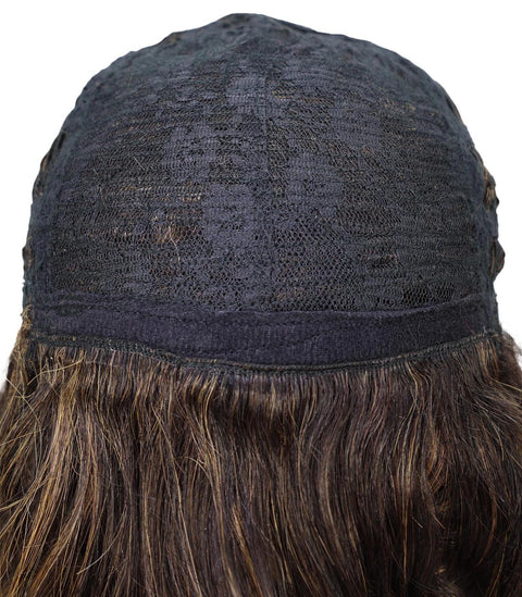 Esela Shoulder-Length Soft Flowing Waves with Natural Volume Human Hair Blend Wig