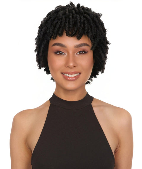 Yendi Short Curly Natural-Look Single-Strand Twist Wig with Bouncy Curl