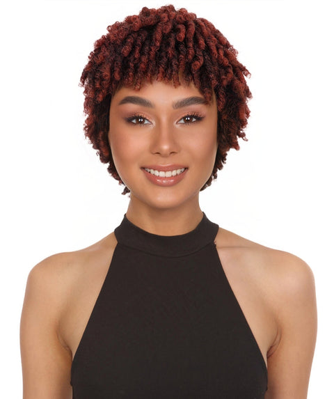 Yendi Short Curly Natural-Look Single-Strand Twist Wig with Bouncy Curl