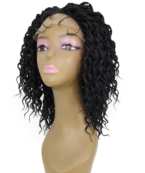 Denessa Women's Elegant Medile Part Short Micro Braided Wig