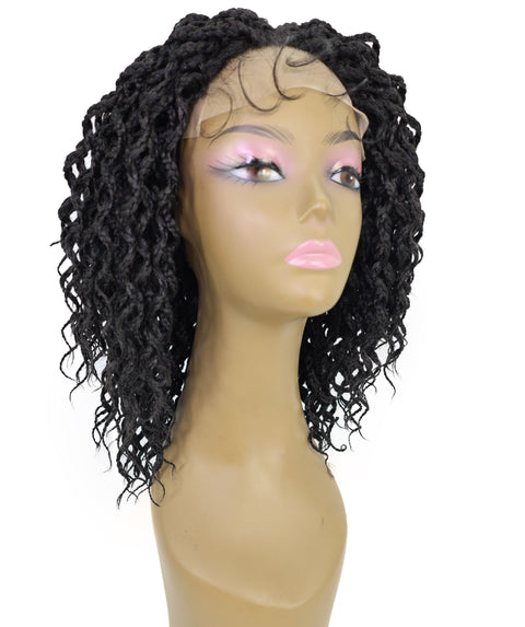 Denessa Women's Elegant Medile Part Short Micro Braided Wig