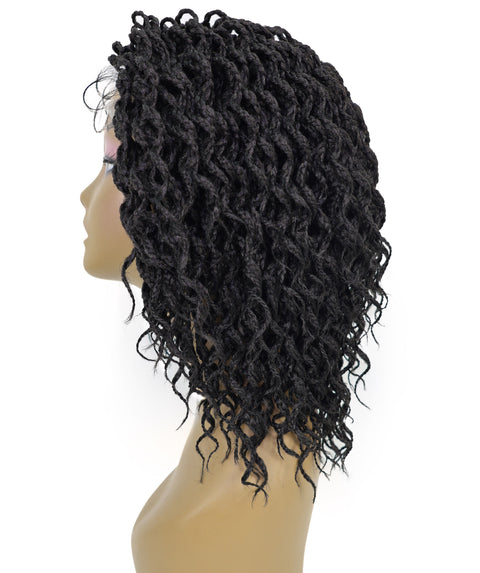 Denessa Women's Elegant Medile Part Short Micro Braided Wig