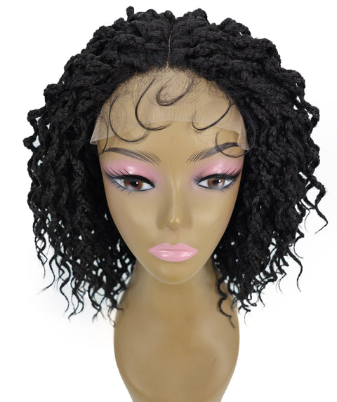 Denessa Women's Elegant Medile Part Short Micro Braided Wig