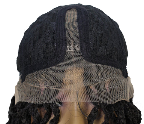 Denessa Women's Elegant Medile Part Short Micro Braided Wig