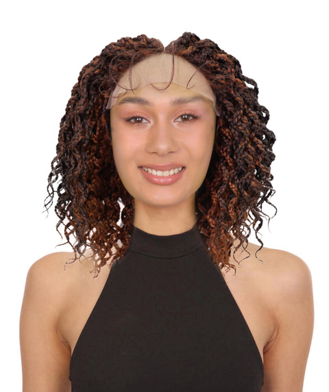 Denessa Women's Elegant Medile Part Short Micro Braided Wig