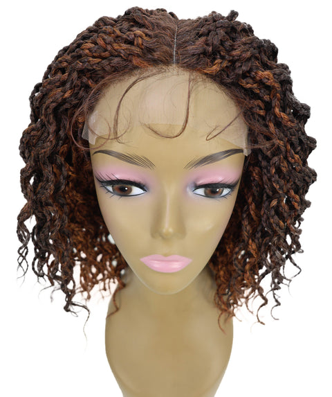 Denessa Women's Elegant Medile Part Short Micro Braided Wig