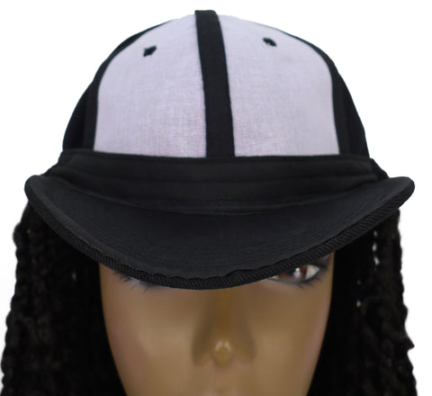 Atlas Curly 14 inch with Built-in Black Baseball Cap