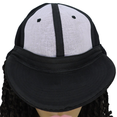 Atlas Curly 14 inch with Built-in Black Baseball Cap