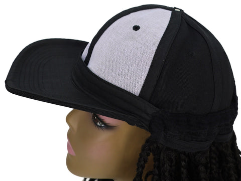 Atlas Curly 14 inch with Built-in Black Baseball Cap