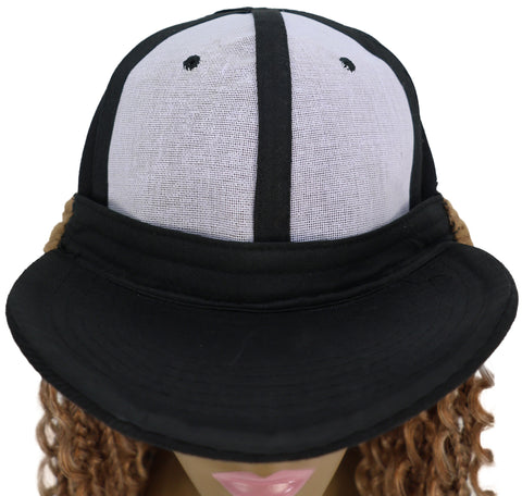 Atlas Curly 14 inch with Built-in Black Baseball Cap