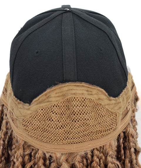 Atlas Curly 14 inch with Built-in Black Baseball Cap