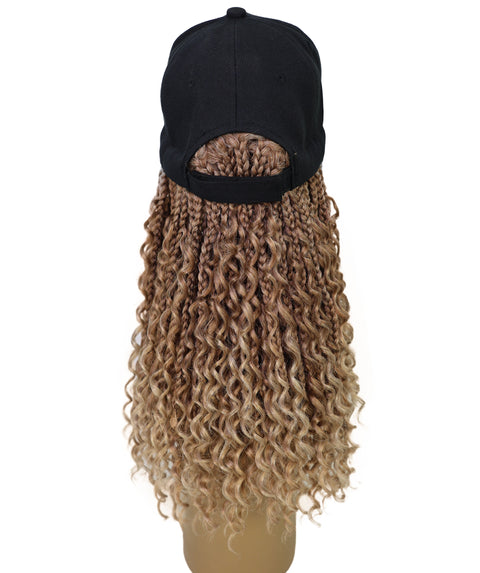 Atlas Curly 14 inch with Built-in Black Baseball Cap