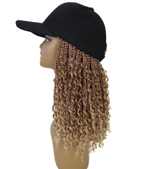 Atlas Curly 14 inch with Built-in Black Baseball Cap
