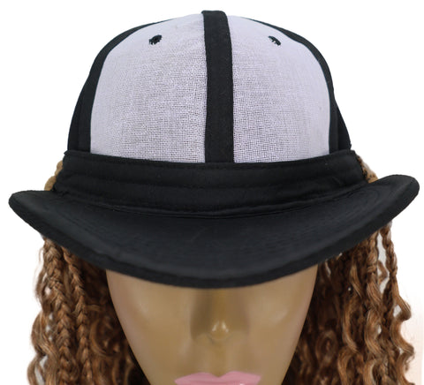 Atlas Curly 14 inch with Built-in Black Baseball Cap