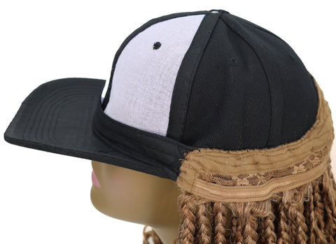 Atlas Curly 14 inch with Built-in Black Baseball Cap