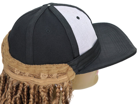 Atlas Curly 14 inch with Built-in Black Baseball Cap