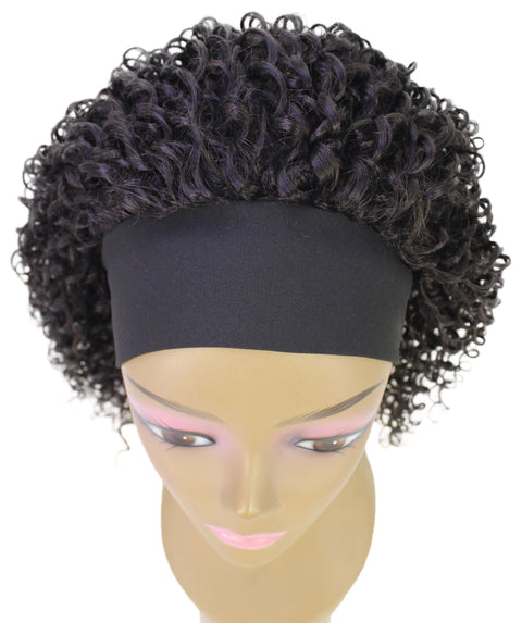 Oluchi Natural Texture Synthetic Shoulder Length Curly Half Wig with Hairband