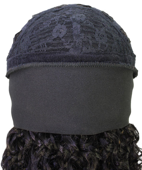 Oluchi Natural Texture Synthetic Shoulder Length Curly Half Wig with Hairband