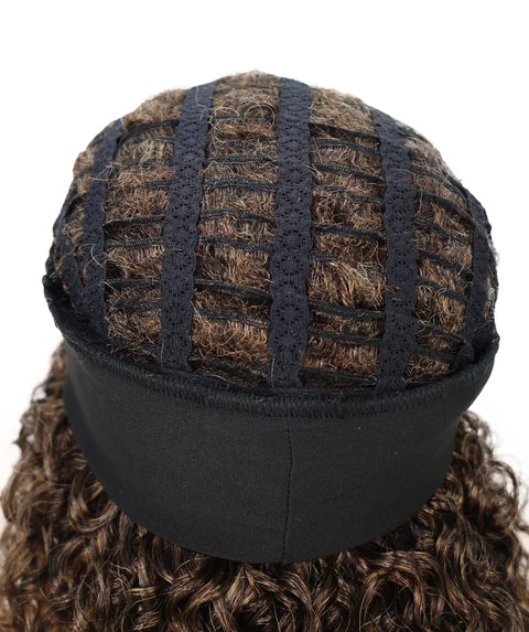 Oluchi Natural Texture Synthetic Shoulder Length Curly Half Wig with Hairband