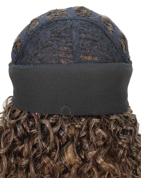 Oluchi Natural Texture Synthetic Shoulder Length Curly Half Wig with Hairband