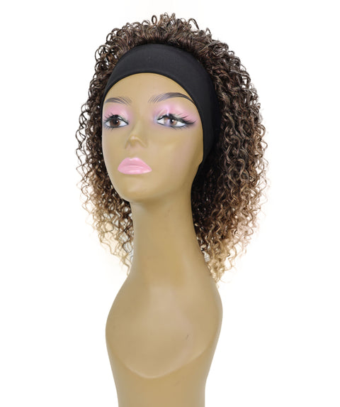 Oluchi Natural Texture Synthetic Shoulder Length Curly Half Wig with Hairband