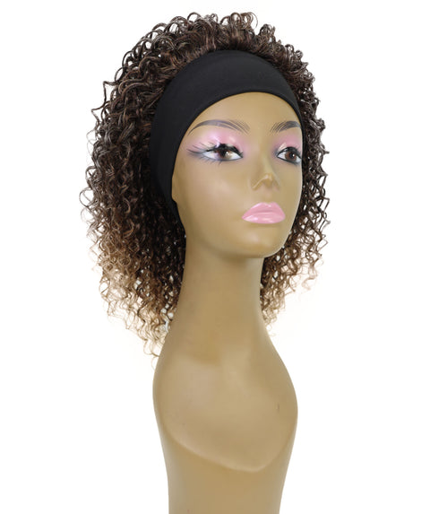 Oluchi Natural Texture Synthetic Shoulder Length Curly Half Wig with Hairband