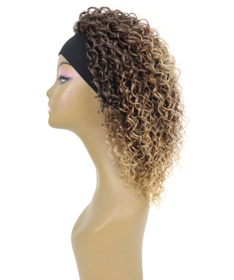 Oluchi Natural Texture Synthetic Shoulder Length Curly Half Wig with Hairband