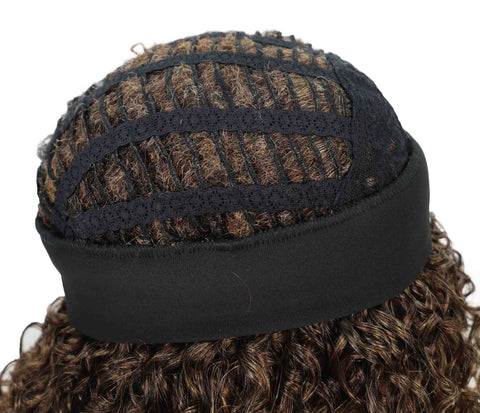 Oluchi Natural Texture Synthetic Shoulder Length Curly Half Wig with Hairband