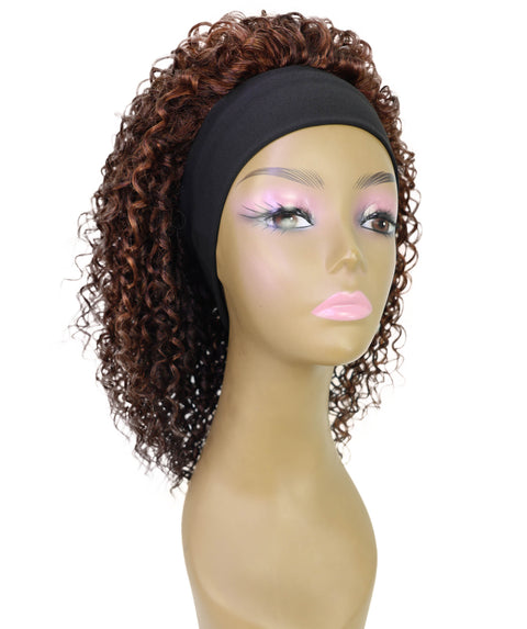 Oluchi Natural Texture Synthetic Shoulder Length Curly Half Wig with Hairband